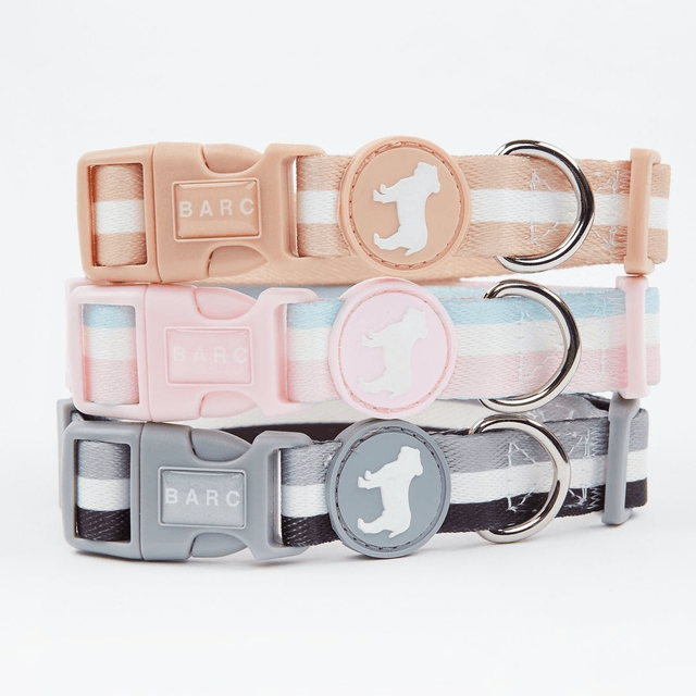 BarcLondon - Candyfloss Stripe Fabric Dog Collar