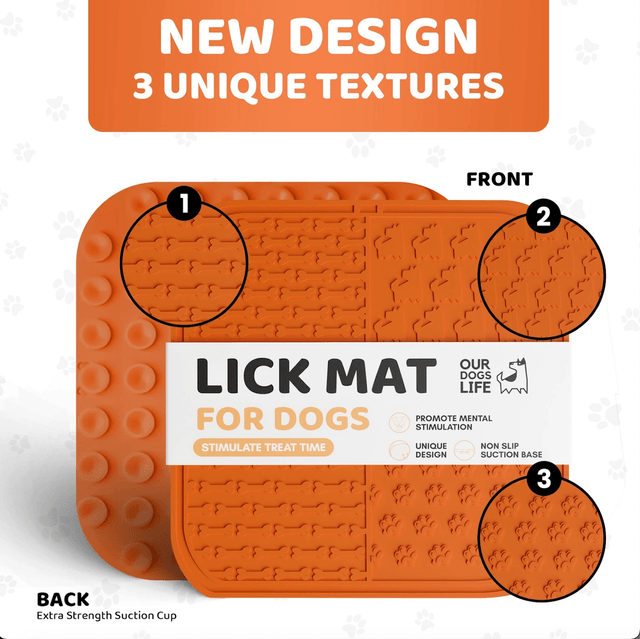 OurDogsLife - Lick Mat For Dogs with Spreader & Brush