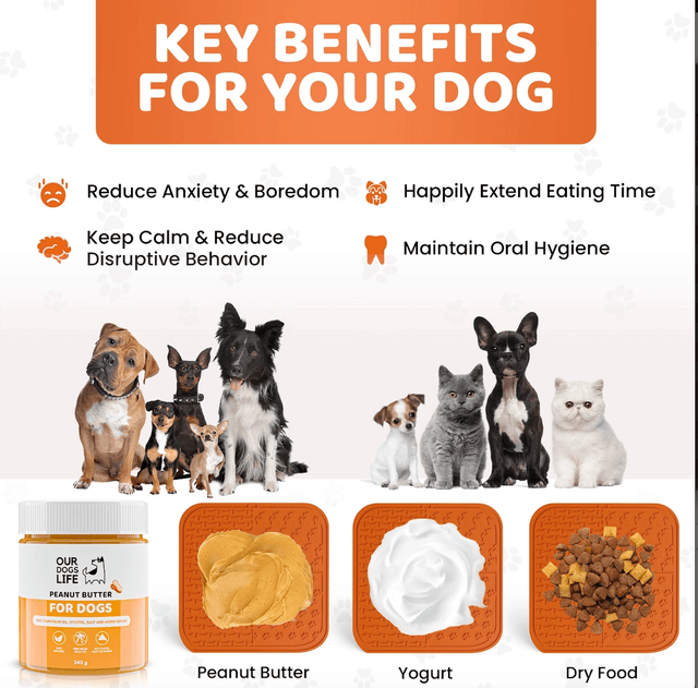 OurDogsLife - Lick Mat For Dogs with Spreader & Brush